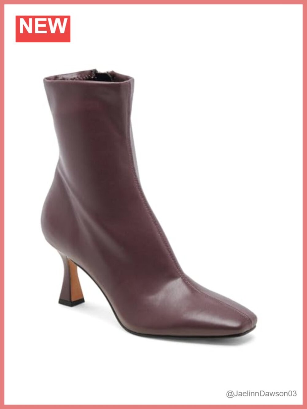 Kitten Heel Ankle Boots Square Toe Side Zip Women's Booties